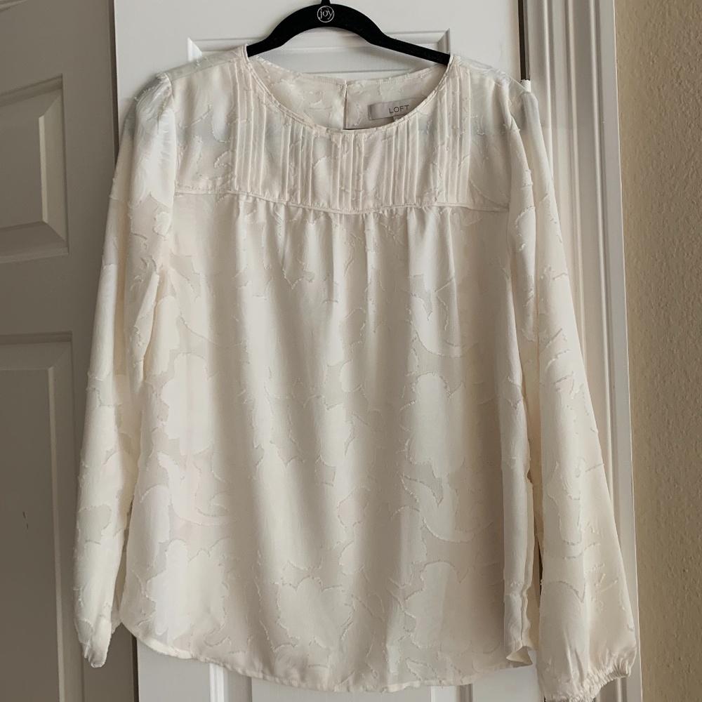 LOFT Long-Sleeve Blouse with Loop/Button Closure